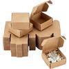 PH PandaHall 100pz Scatole Carta Kraft Scatola Regalo Marrone, Piccole Scatole Pieghevoli Cartone per Spedizioni Confezioni Regalo Progetti e Feste di Compleanno Natale, 5.5x5.5x2.5cm