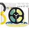 FCOB COB Striscia LED uniforme bianco caldo 3000K 480LEDs/m 24V IP65 CRI90+