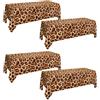 AJINXIN Tovaglie con stampa leopardata, confezione da 4 tovaglie con stampa di ghepardi, decorazioni per compleanni, safari, baby shower e feste a tema giungla, 130 x 220 cm