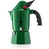Bialetti Caffettiera New Break Alpina, Manico Anti Scottatura, In Onore Del Corpo Degli Alpini, Non Adatta a Induzione, 3 Tazze (130 ml), Alluminio, Verde