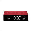 Lexon Flip Premium Digital Alarm Clock - Rechargeable Desk Clock with On/Off Faces - Snooze function, Pure VA LCD display, Touch & Sound Sensor, Aluminum - Red