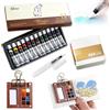 WFKKMEQ Mini Kit Acquerelli, 5 Pezzi Set di Colori ad Acquerello da Viaggio Kit da Viaggio per Artisti con Palette, 12 Colori, Pennello, Morsetto e Taccuino da Disegno Regali per Artisti