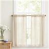 Vangao Tende da cucina moderne, colore beige, effetto lino, set da 2 pezzi, 90 x 90 cm, con passante per bastone, bordo in pizzo, mantovana boho curtains, stile rustico, traslucide, per roulotte