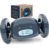 CLOCKY Sveglia Rumorosa per chi ha il Sonno Pesante Dormiglioni Sordi Ruote Sveglia Digitale da Comodino per Dormienti Rumorissima Adulti Bambini che Scappa Cammina Regali Divertenti (Ardesia)