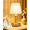 BrightArk Lampada da tavolo senza fili, 3600 mAh, lampada da comodino senza cavo, dimmerabile, lampada da tavolo a LED, a batteria, portatile, per comodino, sala da pranzo, soggiorno, esterni, balcone