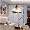 Licht-Erlebnisse Elegante lampada da tavolo Louis in stile Art Nouveau in metallo color ottone E14 ideale per ufficio, tavolo Lampada da comodino e-reader