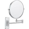 Nicesail Specchio Trucco da Parete 5x Specchio Estensibile da Bagno - con Braccio Flessibile - Doppia Faccia - Plata - Per Rasatura,Diametro 20 cm