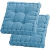 BUERPINKING Set di 2 cuscini da pavimento, 40 x 40 cm, imbottitura in cotone, spessi, per yoga, letto per animali domestici, per interni ed esterni, blu