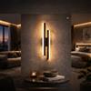 Arcadia Applique da Parete Interno LED 48 cm 16W 2000 Lumen 4500K Luce Naturale - Lampada da Muro Moderna per Soggiorno, Bagno, Cucina, Camera da Letto e Corridoio - Modello Europa (Nero - 1 Unità)