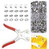 GTAAOY Bottoni a pressione in metallo, 9,5 mm, con pinza, set da 100 pezzi, argento