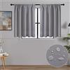 MRTREES Tende per Interni Oscuranti 60x120cm 2 Pezzi Termiche Isolanti Tende Moderno con Bastoni Camera da Letto Soggiorno Finestre Camerette Bambini Acustico Elegante Griogio Chiaro