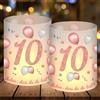 Epokus 12 portacandele da tavolo Decorazione per il 10° compleanno, feste e ragazze, in oro rosa, bella che tu sia Adatto per lumini o candele, Happy Birthday