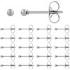 Beebeecraft 1 Scatola da 100 Pezzi di Orecchini A Perno A Sfera per Donna 304 Orecchini A Perno Piccoli in Acciaio Inossidabile Argento Regali per San Valentino e Festa della Mamma (Palla: 2mm)