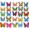 GGPEIH 20 farfalle decorative con clip, colorate, in PVC, 3D, decorazione a farfalla, grande, 12 cm, per tavolo e giardino
