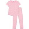 Petit Bateau Pigiama Bambino in Cotone Manica Corta Gambe Lunghe Stampate 10A, Rosa/Multico
