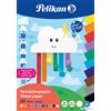 Pelikan Blocco di carta colorata 23 x 33 cm, 20 fogli in 11 colori, arcobaleno