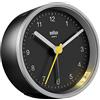 B. Braun Braun Sveglia al quarzo di colore nero-argento con allarme Crescendo, funzione snooze e illuminazione, BC12SB, 7,5 x 7,5 x 3,5 cm