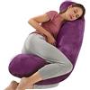 BATTOP Cuscino per gravidanza per dormire, cuscino per maternità con fodera lavabile, regalo per neomamme, supporto per schiena, fianchi, gambe, pancia per donne incinte (viola scuro)