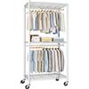 FUTASSI Armadio portatile P1 medio resistente, 76,2 cm L x 35,6 cm P x 193 cm H, appendiabiti in metallo, bianco