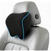 Alaoo 1pcs Cuscino Poggiatesta Auto, Nero con Finiture Blu