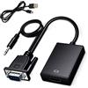 Aolirot Adattatore VGA a HDMI con audio 1080P @60Hz - Cavo audio da 3,5 mm e cavo di alimentazione USB per PC, notebook, proiettore HDTV