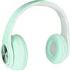 Picysa Cuffie Bluetooth Cuffie Wireless Pieghevoli Comode con Riduzione del Rumore per Telefono Portatile con Luce RGB (Verde)