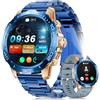LIGE SMART Smartwatch Uomo, 1,43 Amoled Orologio Smartwatch con Torcia/ 800mAh, Impermeabile IP68, Monitoraggio Cuore/Sonno,200+ Modalità Sportive Fitness Orologio Sportivo per iOS/Android, Blu