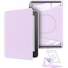 YoungMe Custodia girevole a 360 gradi per Kindle Paperwhite da 7 (12a generazione-2024), design magnetico staccabile, custodia protettiva regolabile con supporto posteriore trasparente con accensione e