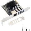 ELUTENG Scheda di espansione PCIe a USB 3.0 + scheda di rete Gigabit, 3 porte USB Type-A + adattatore di rete 10/100/1000Mbps con chip RTL8153 per Windows XP/Vista/Win 7/Win 8/Win 10