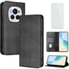 OUEAYIEN Cover per Honor Magic6 Pro 5G Custodia a Libro con Vetro Temperato Nr | Blocco RFID,Antiurto,Pelle Portafoglio Case,Porta Carte,Vintage Flip Custodia per Honor Magic 6 Pro 6Pro Magic6Pro 5G