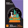 TSIM Orange Holiday World SIM 30 giorni | 20GB dati, 15 min chiamate, 50 SMS | Preinstallata e preattivata | Globale per iPhone & Android | Tethering incluso