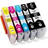 Ouguan, PGI-580 CLI-581 XXL, cartucce di inchiostro compatibili, 5 x (1 nero, 1 foto-nero, 1 ciano, 1 magenta), per stampanti Canon Pixma TR7550 TR8550 TS6150 TS6151 TS8150 TS8151 TS8152 TS9150 TS9155