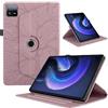 TEDTIKJT Tablet Cover per Xiaomi Pad 6 Pro 11 2023 Custodia Pelle PU 360°Multi Angolo Ruotabile Portatile Flip Protettiva Cover per Xiaomi Pad 6 Custodia con Supporto Funzione,Oro Rosa