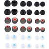 MenYiYDS 36 pezzi Ricambio Auricolari Earbud, Eartips di Ricambio Universali per Cuffie In-Ear(S/M/L) (Bianco con sfumature rosse + bianco con sfumature blu + nero puro, 36 pezzi)