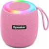 MONTY SOUL Altoparlante Bluetooth Portatile 5W con Luci RGB, Speaker Wireless IPX4, Subwoofer Integrato, Microfono Vivavoce, USB, TF Card, Compatibile con iPhone, Android e PC (SH-309) (Rosa)
