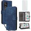 IUQXU Cover per Doro 8100/8100 Plus/8200/8200 Plus Libro con Vetro Temperato BL | Blocco RFID,Antiurto,Supporto,Custodia in Pelle Portafoglio per Doro8200 Doro8100 Plus Doro8100+ 4G