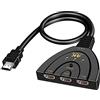 SZJUNXIAO Commutatore Switch HDMI 4K@30Hz SZJUNXIAO hdmi Splitter 3 in 1 Out, Supporta UHD/3D/1080P@60Hz per Xb0x/PS3/PS4/Roku/Fire TV/Blu-Ray/DVD