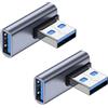 LEMLIN Adattatore USB 3.1 a 90 Gradi,2 Pezzi Adattatore USB-A Maschio a Femmina Angolato,SuperSpeed 10Gbps,Compatibile con PC,Laptop,Power Bank,HDD Esterni,Design Compatto per Spazi Ristretti