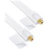 conecto boccola finestra 26 cm, presa F su presa F, 2 cuscinetti adesivi, placcato oro, bianco, set di 2