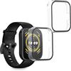 kwmobile 2x Custodia Rigida Smartwatch Compatibile con 22mm Amazfit Bip 6 / Bip 5 Unity/Bip 5 / GTS 3 / Balance 2 / Helio Strap Cover - Case Vetro Temperato Orologio Fitness - trasparente