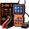 Mieekor 2 in 1 OBD2 Auto Diagnostica & Tester Batteria Auto 12V,OBD2 Diagnosi Scanner Professionale in Italiano con Tester Batterie 100-2000 CCA per Test Batteria per Audi BMW VW Tutti i Veicoli