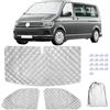 Sepzlly 3 tende termiche interne per VW T5 T6 (2003 - 2015), copertura termica per parabrezza, parabrezza anteriore del camper, protezione solare per tenere al caldo, colore argento