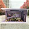 Vetrina Da Garage in Scala 1/18 per Oggetti Da Collezione con Luci, Espositore