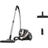 Rowenta Compact Power XXL RO4B30 - Aspirapolvere senza sacchetto, 900 Watt, sistema di filtraggio a 3 livelli, capacità XXL, raggio di pulizia 8,80 m, con bocchetta a lancia 2 in 1, cromato