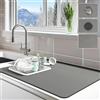 ZICRO Super Assorbente Tappetino Scolapiatti,Tappetino Lavello Cucina Asciugatura Rapida,Tappetino per Scolapiatti con Supporto in Gomma Antiscivolo, tappetino Macchina Caffe (Grigio, 40x50cm)