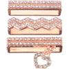 MUELODSIC Charm per Cinturino Smartwatch Strass, Decorativo Rosa, 3 Pezzi | Metallo Leggero, Stile a Cuore Strass, Facile da Usare, per Cinturino e Fascia
