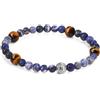 COAI Bracciale da Uomo con Perline di Pietre Dure Naturali, Bracciale Occhio di Tigre e Cristalli da Uomo - Tormalina Nera, Sodalite e Turchese Africano