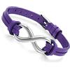 Flongo Pelle Amore Bracciale Uomo Donna Infinito, Incanta Il Braccialetto di Disegno Elegante, Uso Quotidiano Regolabile, 7 Colori Disponibili, Attraente per L'Estate