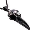 Generic Collana con corvo in argento sterling 925 per uomo e donna, corvo punk rock - pendente con testa di uccello, gioielli con ciondoli a forma di animale Halloween Natale