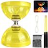 ZMCVOE Diabolo con Cuscinetti a Sfera, Diablo Giocoleria con Corda da 10 M, Diabolo LED, Set da Giocoleria DIABOLO per Gli Sport all'Aria Aperta, Giallo
